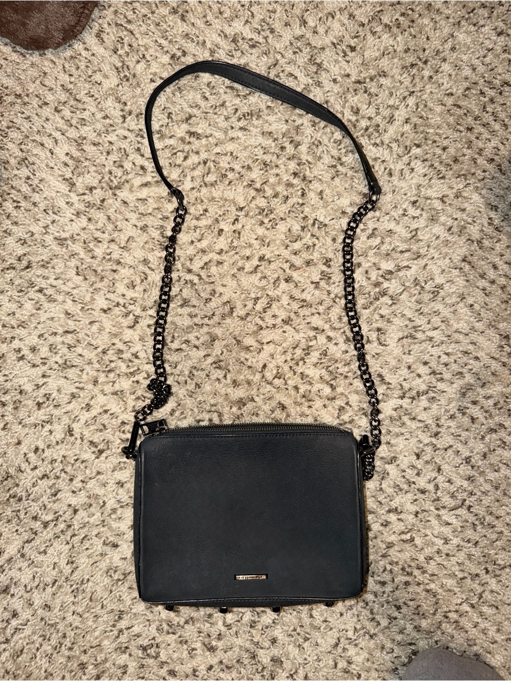 Rebecca Minkoff Avery Black Suede Cross body bag.